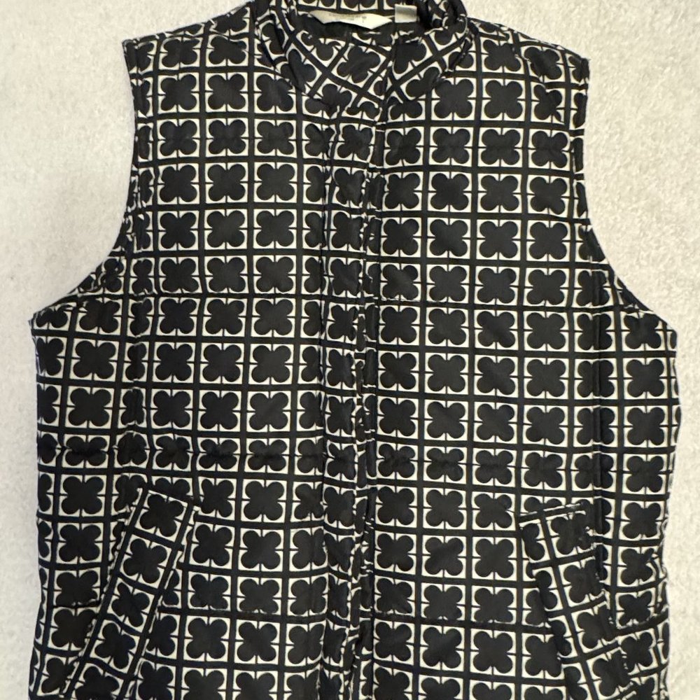 Women’s LIZ CLAIBORNE Black & White Fall/Winter Puffer Vest Size Medium Classic